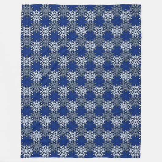 Mod Winter Snowflake Pattern Fleece Blanket (Vorderseite)