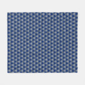 Mod Winter Snowflakes Blau und Grau Fleece Blanket (Vorderseite (Horizontal))