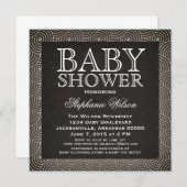 Mod Wirbel Baby Shower Invite, Beige Einladung (Vorne/Hinten)
