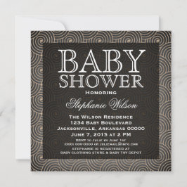 Mod Wirbel Baby Shower Invite, Beige Einladung