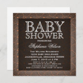 Mod Wirbel Baby Shower Invite, Coral Einladung (Vorne/Hinten)