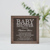 Mod Wirbel Baby Shower Invite, Coral Einladung (Stehend Vorderseite)