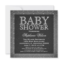 Mod Wirbel Baby Shower Invite, Elfenbein