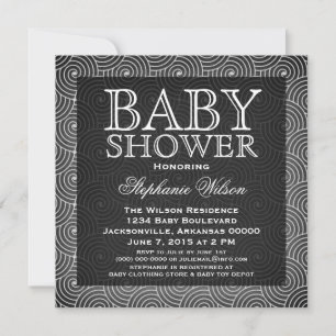 Mod Wirbel Baby Shower Invite, Elfenbein Einladung