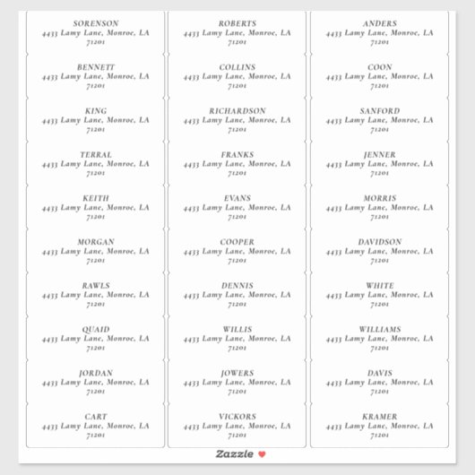 MOD YELLOW TULIP WEDD Address Labels (Blatt)