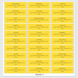 MOD YELLOW TULIP WEDD Address Labels