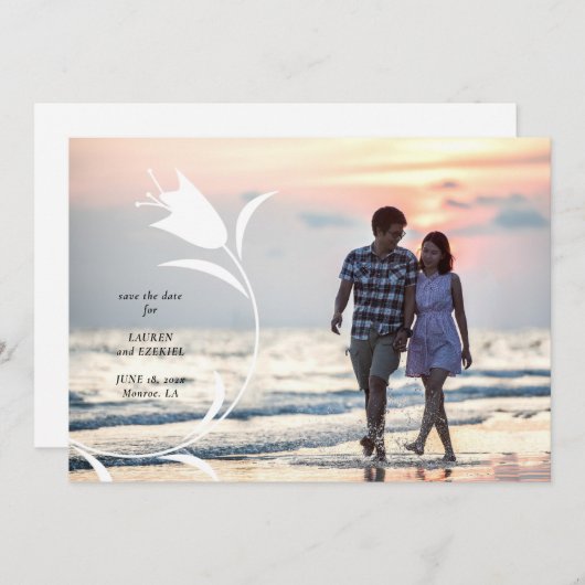 MOD YELLOW TULIP WEDD SPEICHERN DAS DATUM EINLADUNG (Vorne/Hinten)