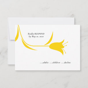 MOD YELLOW TULIP WEDDING RSVP KARTE