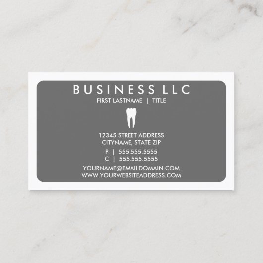 Mod Zahnarzt (farblich anpassbar) Visitenkarte (Rückseite)