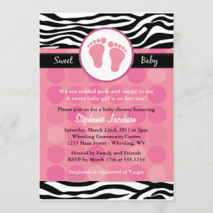 Mod Zebra Print Baby Shower Einladungen