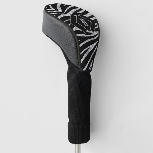 Mod Zebra Print Mit Monogramm Golf Headcover (angewinkelt)