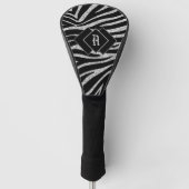 Mod Zebra Print Mit Monogramm Golf Headcover (Vorderseite)