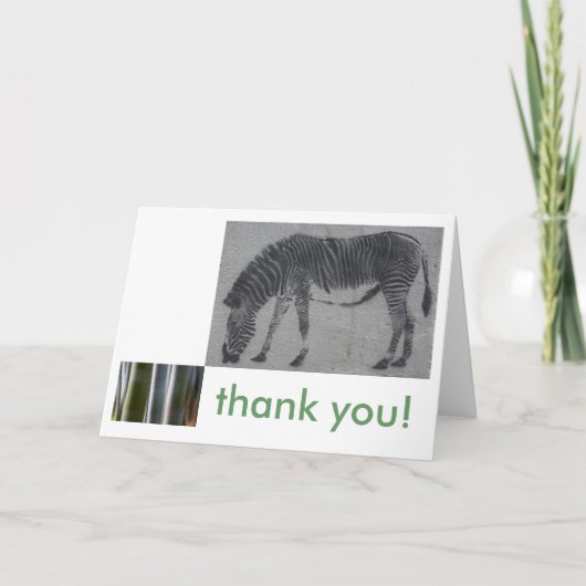 Mod Zebra Thank You Card Dankeskarte (Vorderseite)