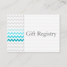 Mod Zickzack aqua Ombre Gift Registry Cards Begleitkarte