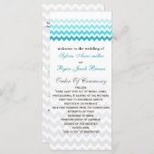 Mod Zickzack aqua Ombre Wedding Programm (Vorne/Hinten)