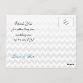 Mod Zickzack aqua Ombre wedung Vielen Dank Postkarte (Rückseite)