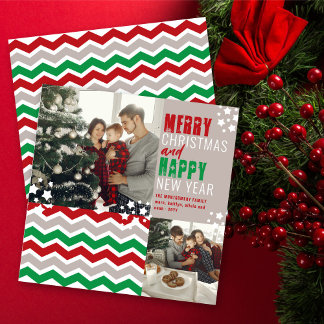 Mod Zickzack Frohe Weihnachten Glück Neues Jahr Fo