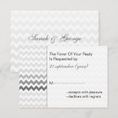 Mod Zickzack grau Ombre wedding rsvp 3.5 x 5 Karte (Vorne/Hinten)