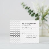Mod Zickzack grau Ombre wedding rsvp Karte (Stehend Vorderseite)