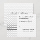 Mod Zickzack grau Ombre wedding rsvp Karte (Vorne/Hinten)