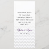 Mod Zickzack lila Ombre Hochzeitskarte Menükarte (Rückseite)