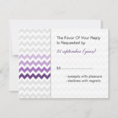 Mod Zickzack lila Ombre wedding rsvp (Vorderseite)