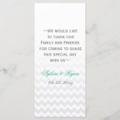 Mod Zickzack Minze grün Ombre Hochzeitskarte Menükarte (Rückseite)