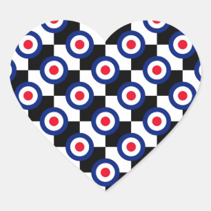 Mod-Ziel-Muster-Polka-Punkt-Mode Vintag Herz-Aufkleber