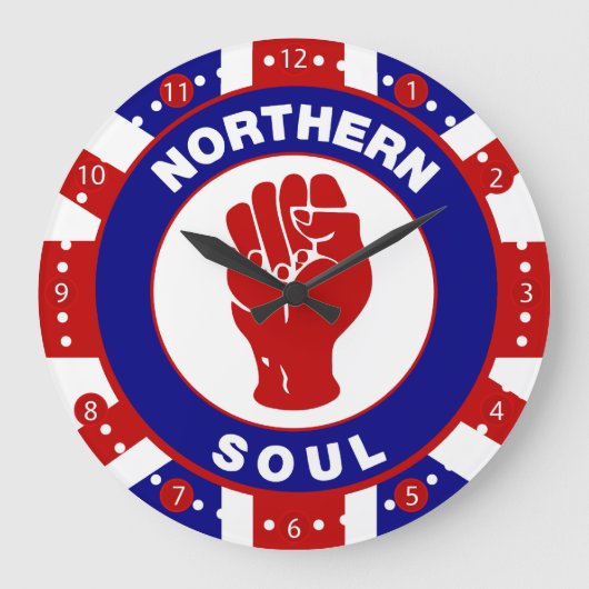 Mod-Zieldesign für Northern Soul auf Gewerkschaft Große Wanduhr (Vorderseite)