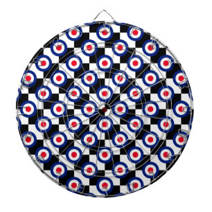 Mod-Zielmuster Polka-Punkte Mode Vintage Dartscheibe
