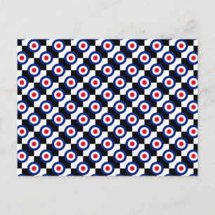 Mod-Zielmuster Polka-Punkte Mode Vintage Postkarte