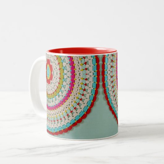 ModblumenMandala 11 Unze Zwei-Ton Tasse (Vorderseite Links)