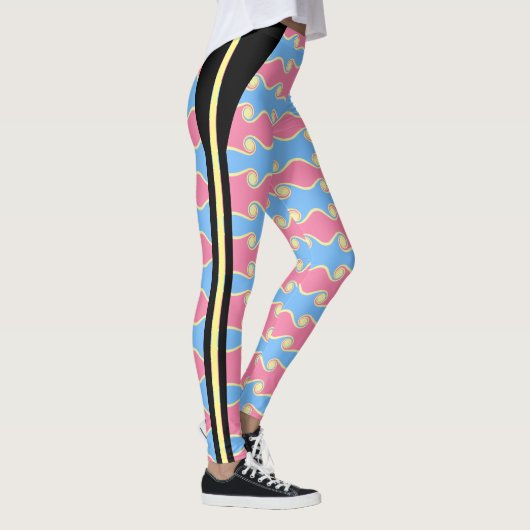 Mode Abstrakte Schwirbelwellen Leggings (Rechts)