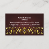 Mode-Accessoire und Schmuck Visitenkarte (Rückseite)