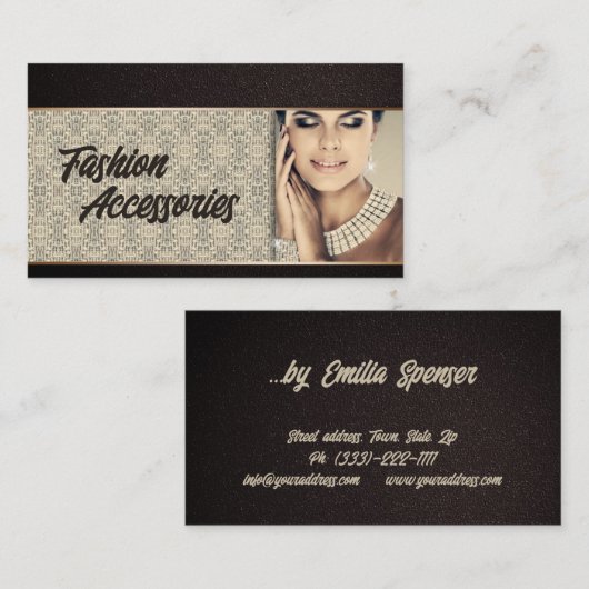 Mode-Accessoires & Schmuck-Visitenkarte Visitenkarte (Vorne/Hinten)