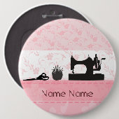 Mode-antike schwarze Nähmaschine-Näherin Button (Vorne & Hinten)