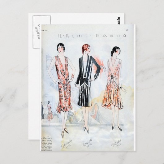 Mode, April 1928 Postkarte (Vorne/Hinten)