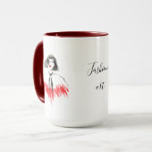 Mode Art Black und Red #2 15oz Ringer Tasse (Vorderseite Links)