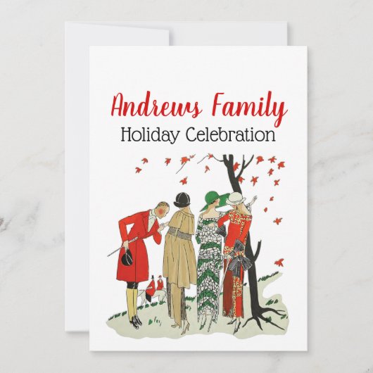 Mode aus den 1920er Jahren für die Fox-Jagd-Einlad Einladung (Vorderseite)