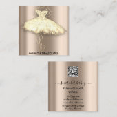 Mode Beautique Dress Custom QR Logo Rosen Blush Quadratische Visitenkarte (Vorne/Hinten)