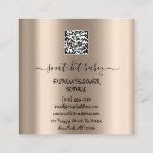 Mode Beautique Dress Custom QR Logo Rosen Blush Quadratische Visitenkarte (Rückseite)