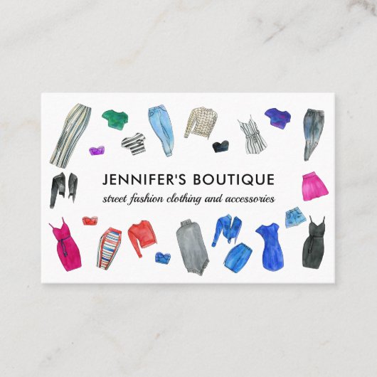 Mode Bekleidung Boutique Store Händler Visitenkarte (Vorderseite)