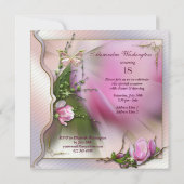 Mode beschuht Magnolien-Schmetterlings-18. Einladung (Rückseite)
