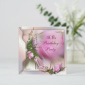 Mode beschuht Magnolien-Schmetterlings-40. Einladung (Stehend Vorderseite)