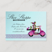 Mode beschuht Schmuck-Visitenkarte-Roller-Blau Visitenkarte (Rückseite)