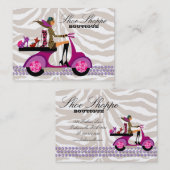 Mode beschuht Schmuckzebra-lila Gold Visitenkarte (Vorne/Hinten)