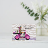 Mode beschuht Schmuckzebra-lila Pfau Visitenkarte (Stehend Vorderseite)