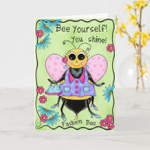 Mode-Bienen-launische Honig-Bienen-Kunst-alles Karte (Gelbe Blume)