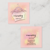 Mode Blog Beutique Shop Rose Kleiderhanger Quadratische Visitenkarte (Vorne/Hinten)