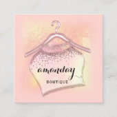 Mode Blog Beutique Shop Rose Kleiderhanger Quadratische Visitenkarte (Vorderseite)
